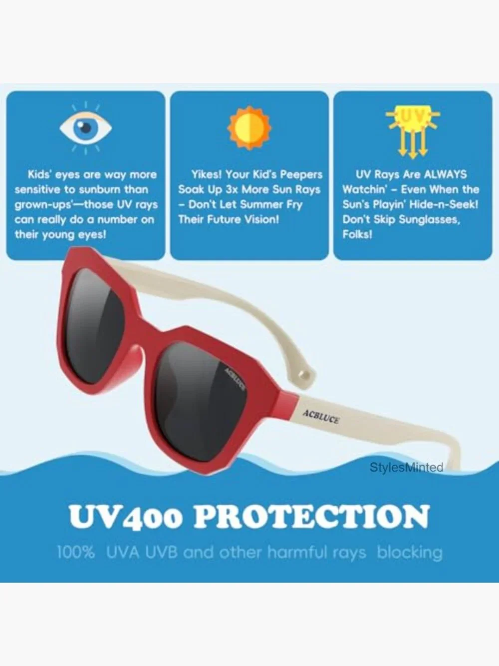 Kids Polarized Sunglasses TPEE Flex Frame Sport Baseball Softball UV400